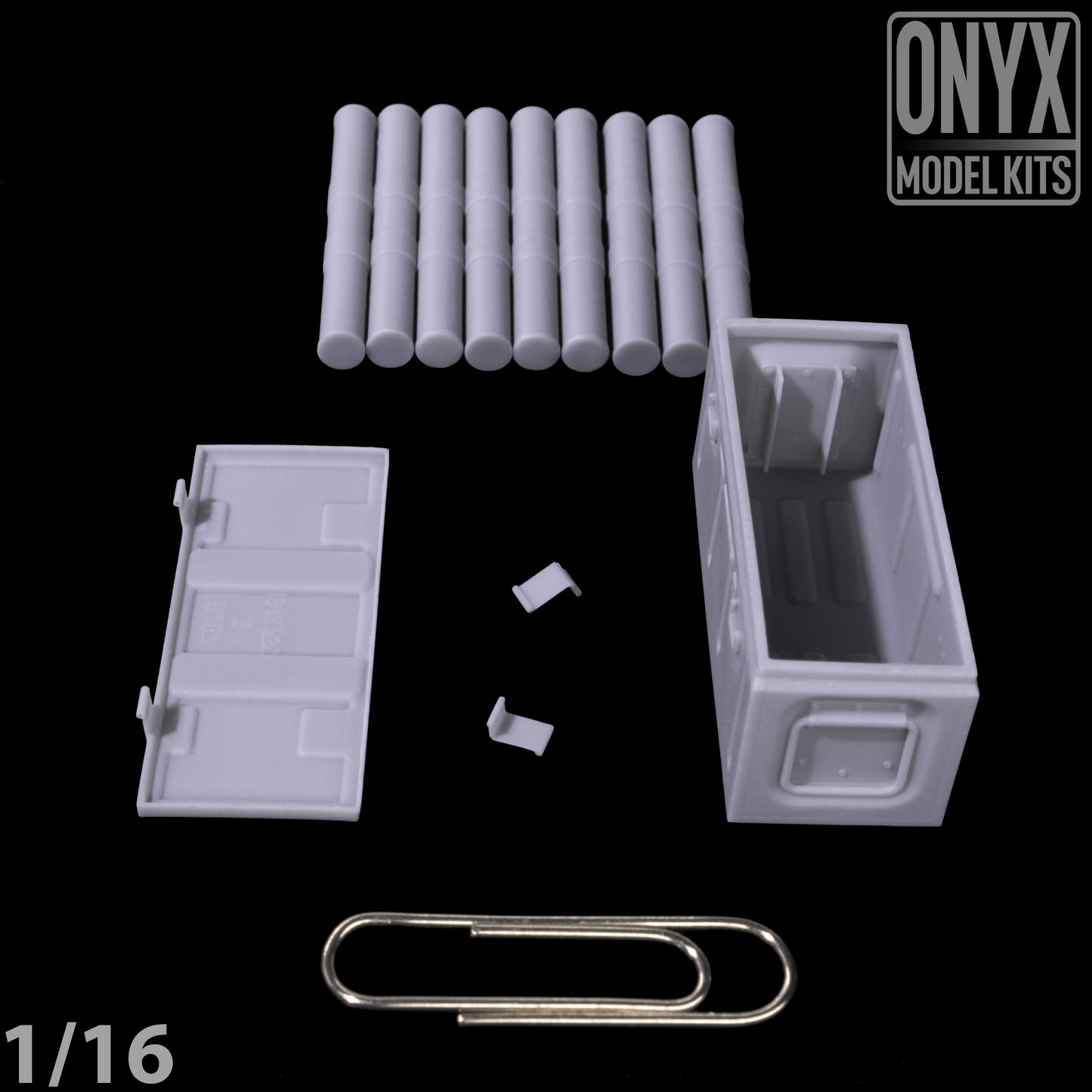 1/16 B167 Metal Crate with Gren tubes