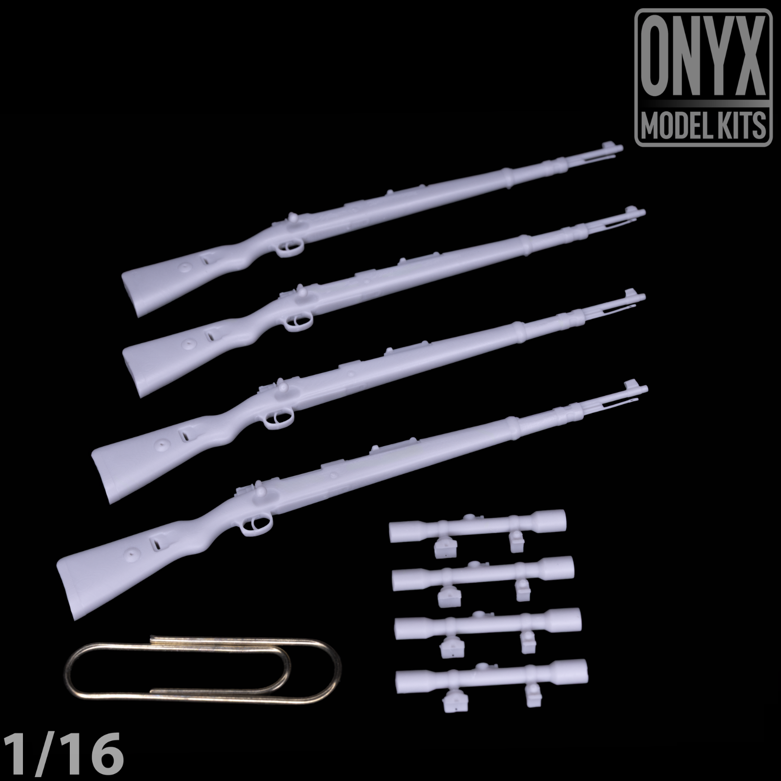 ONYX MODEL KITS | 1:16 | 1/16 | Kar98k (x4) Scope (x4) | WW2 | WWII |