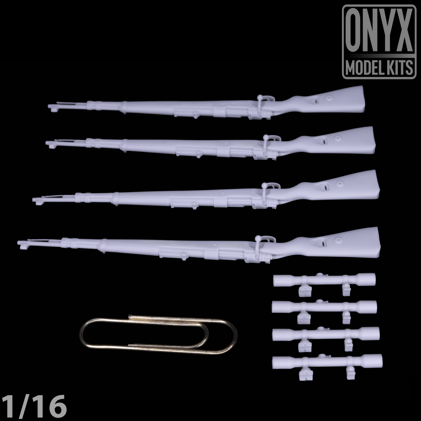 ONYX MODEL KITS | 1:16 | 1/16 | Kar98k (x4) Scope (x4) | WW2 | WWII |
