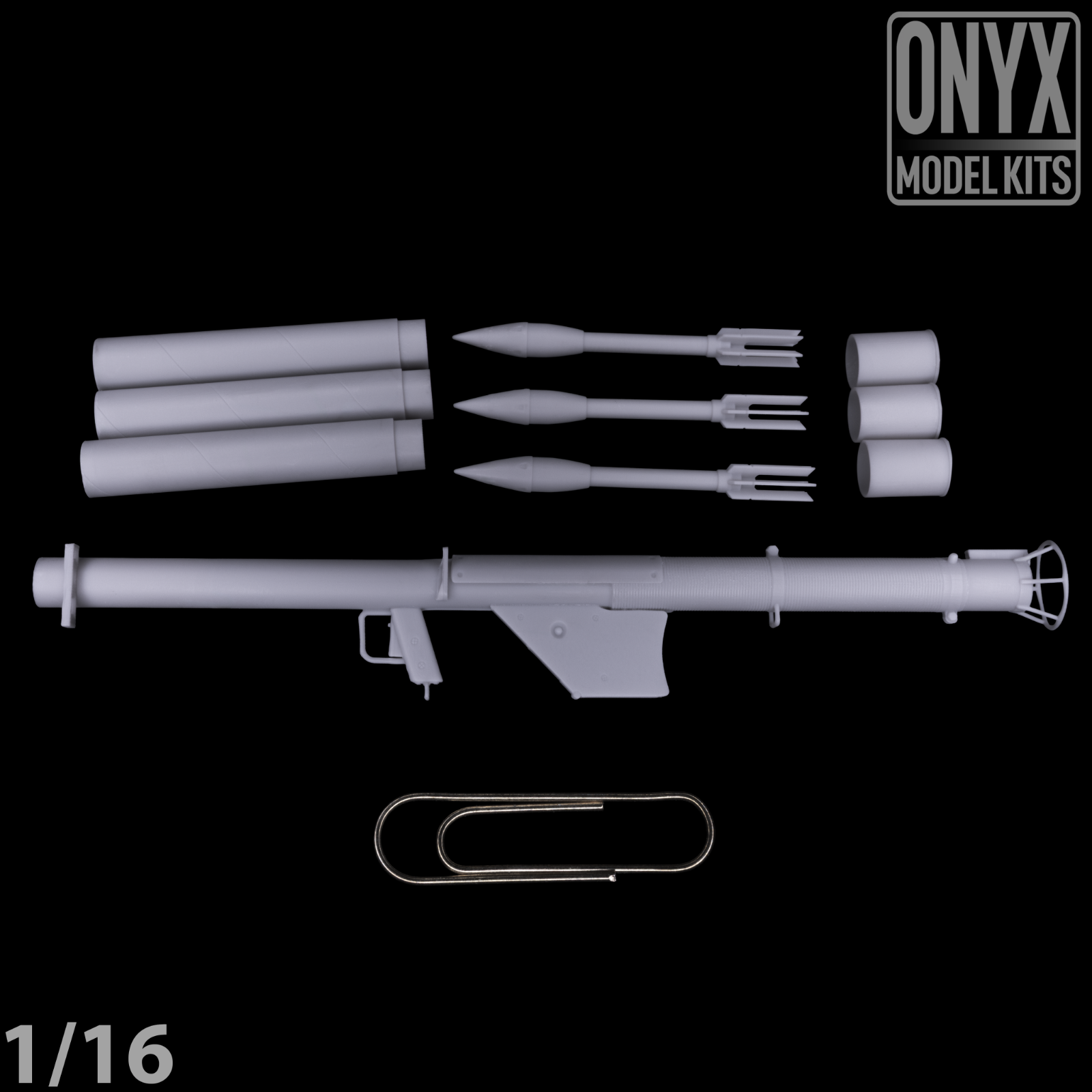 1/16 Scale US Bazooka with Rockets & Cases — WW2 – Onyx Model Kits